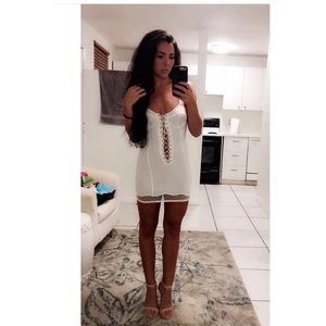 For Love And Lemons Dresses - For Love And Lemons White Lace Up Dress sexy For Love And Lemons Dresses - For Love And Lemons White Lace Up Dress sexy